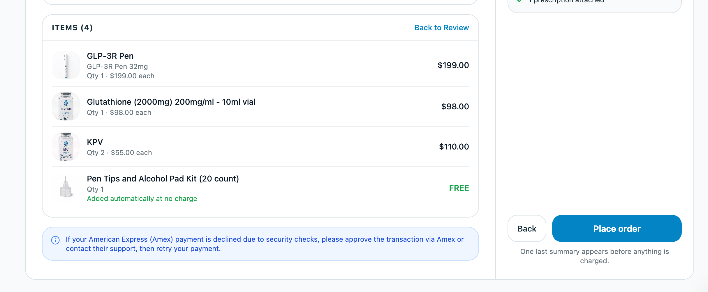 New checkout, confirm step, lower half