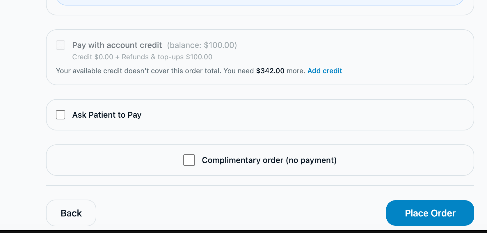 Old checkout, confirm step, lower half
